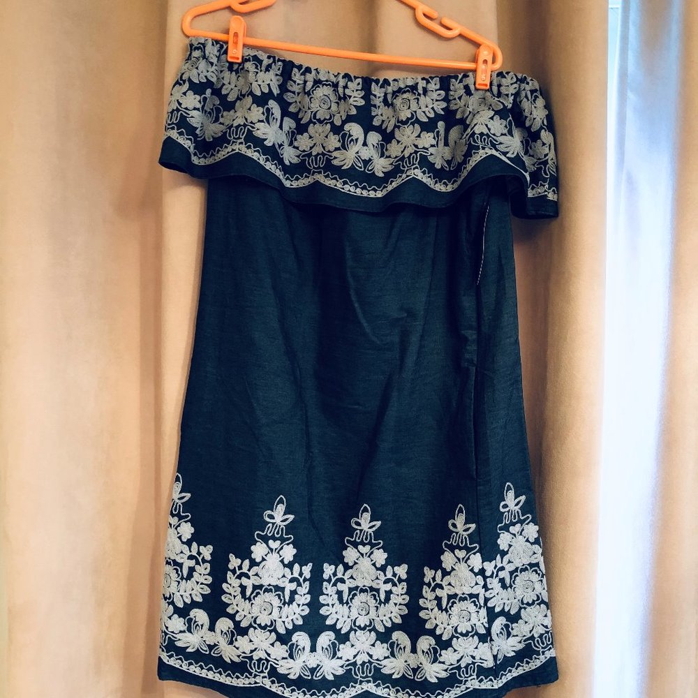 Ny & CO Denim Off the Shoulder Dress NWT